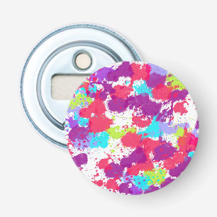 Colourful Abstract Splatter Paint, Red and Purple Bottle Opener