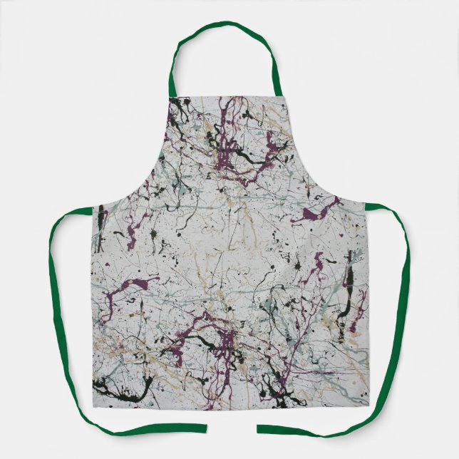 Colourful Abstract Splatter Painting Apron (Front)