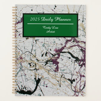 Colourful Abstract Splatter Painting Daily Planner