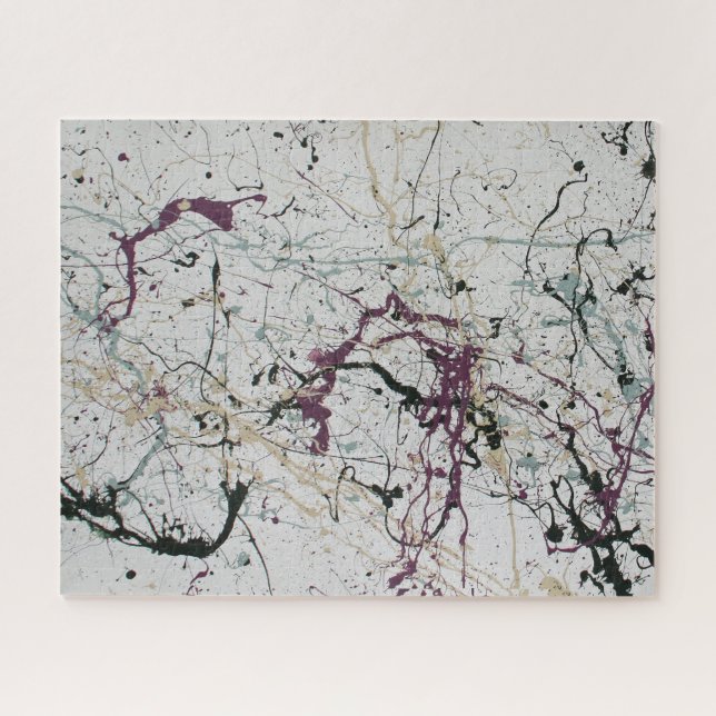 Colourful Abstract Splatter Painting Jigsaw Puzzle (Horizontal)