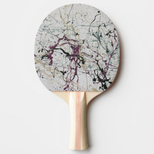 Colourful Abstract Splatter Painting Ping Pong Paddle