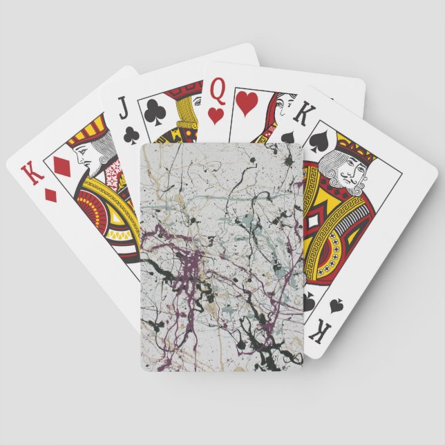 Colourful Abstract Splatter Painting Playing Cards (Back)