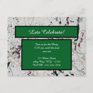 Colourful Abstract Splatter Painting Postcard