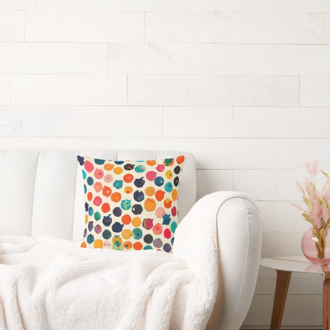 Colourful Abstract Splatters Cushion (Couch)