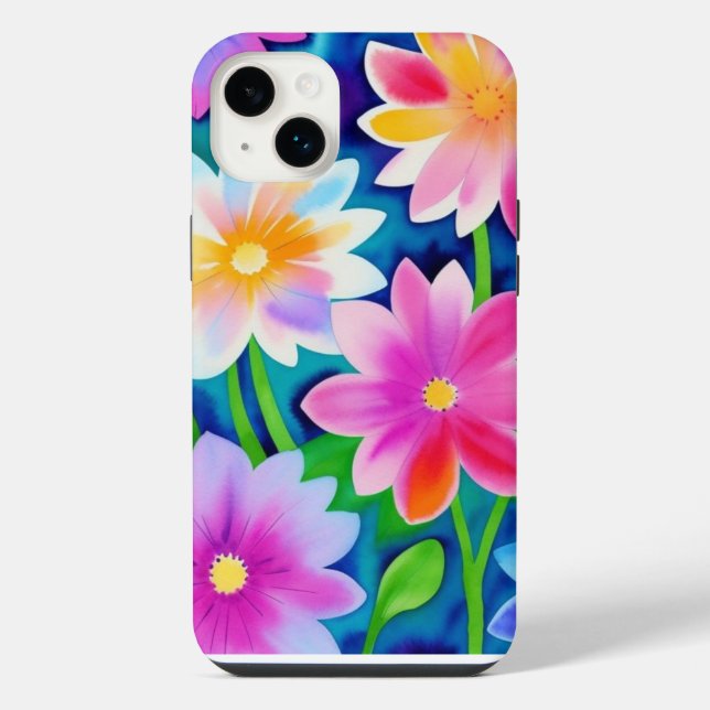 Colourful Abstract Spring Flowers iPhone Case (Back)