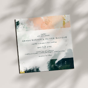 Colourful Abstract Square Wedding Invitation
