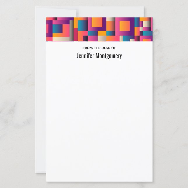 Colourful Abstract Squares and Shapes (Front)