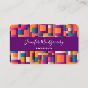 Colourful Abstract Squares and Shapes Business Card