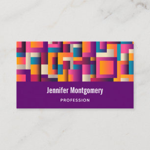 Colourful Abstract Squares and Shapes Business Card