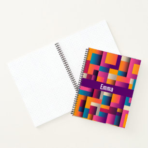 Colourful Abstract Squares and Shapes Notebook