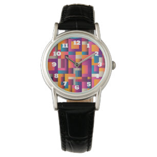 Colourful Abstract Squares and Shapes Watch