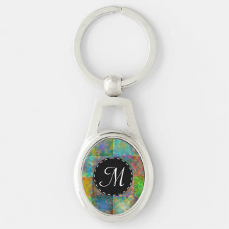 Colourful abstract squares key ring