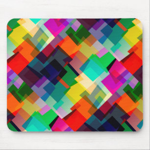 Colourful abstract squares pattern mouse mat