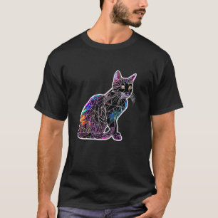 Colourful Abstract Stained Glass Mosaic Geometry C T-Shirt