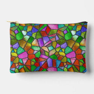 Colourful Abstract Stained Glass Window Accessory Pouch