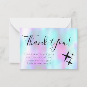Colourful Abstract  Stars Thank You Note Card