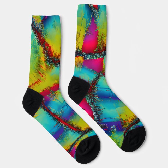 Colourful Abstract Stich Pattern  Socks (Right)