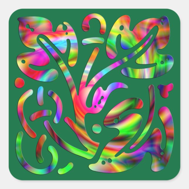 Colourful Abstract Sticker (Front)