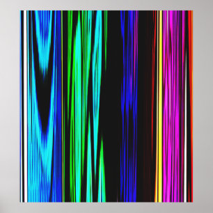 Colourful Abstract Stripes 611 Poster