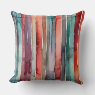colourful abstract stripes cushion