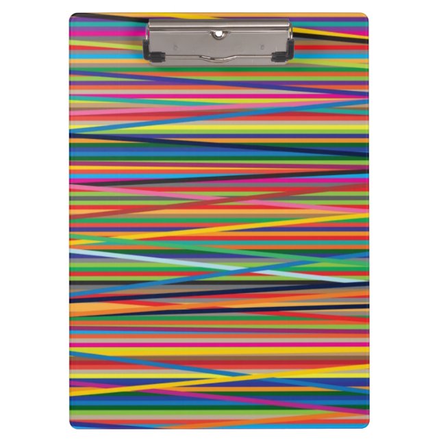 Colourful abstract stripes design adult cloth face clipboard (Front)
