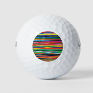 Colourful abstract stripes design adult cloth face golf balls