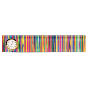 Colourful abstract stripes design adult cloth face nameplate