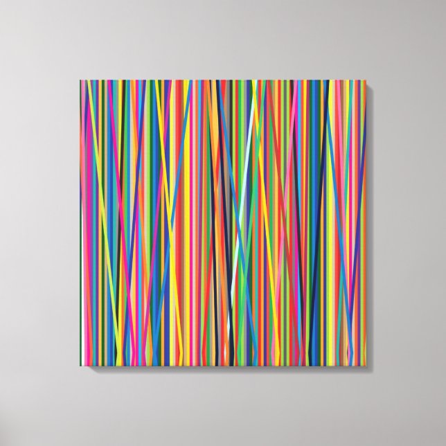 Colourful abstract stripes design canvas print (Front)