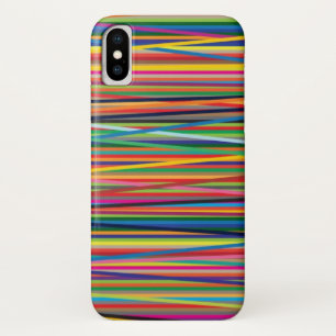 Colourful abstract stripes design iPhone x case