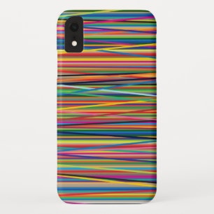 Colourful abstract stripes design iPhone XR case