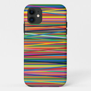 Colourful abstract stripes design iPhone 11 case