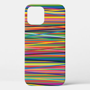 Colourful abstract stripes design iPhone 12 case