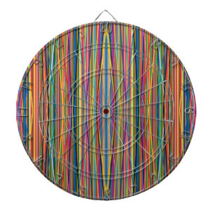 Colourful abstract stripes design dartboard