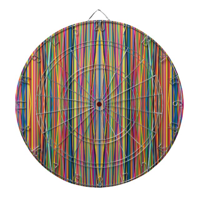 Colourful abstract stripes design dartboard (Front)