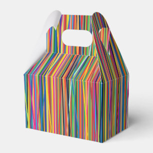 Colourful abstract stripes design favour box