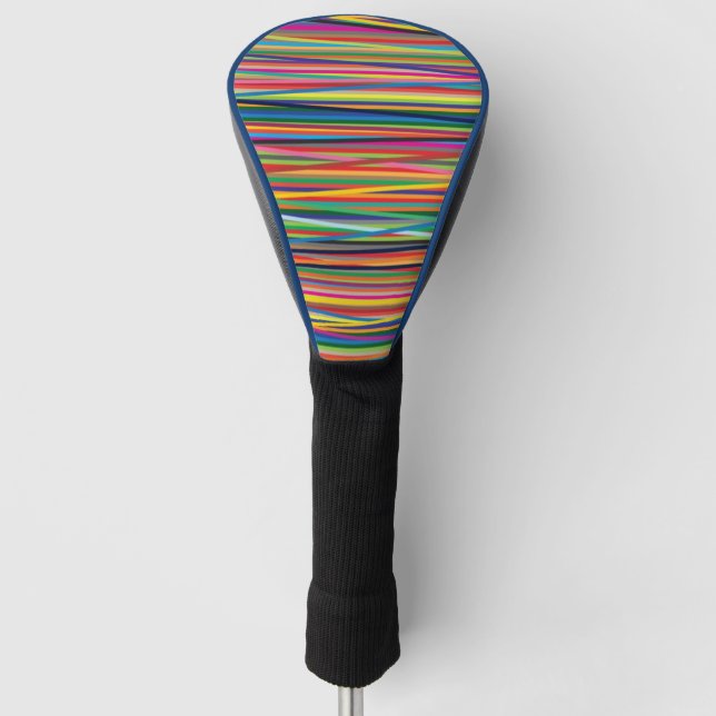 Colourful abstract stripes design golf head cover (Front)