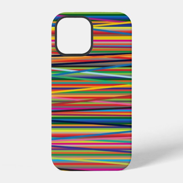Colourful abstract stripes design iPhone case (Back)