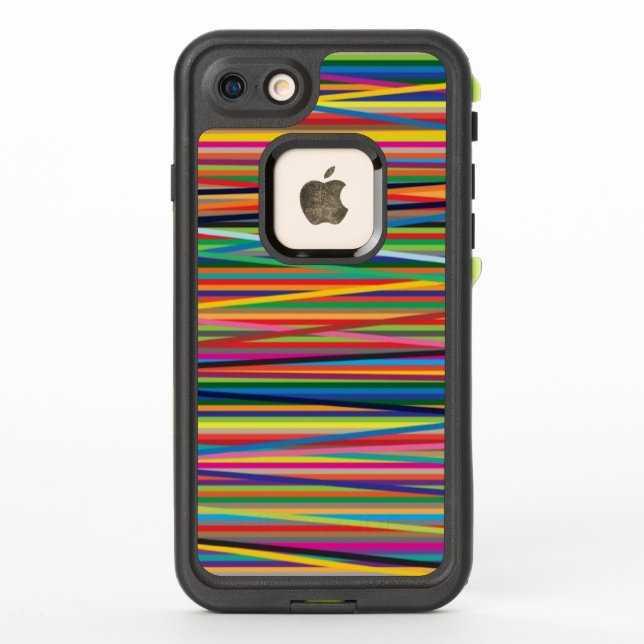 Colourful abstract stripes design LifeProof iPhone case (Back)