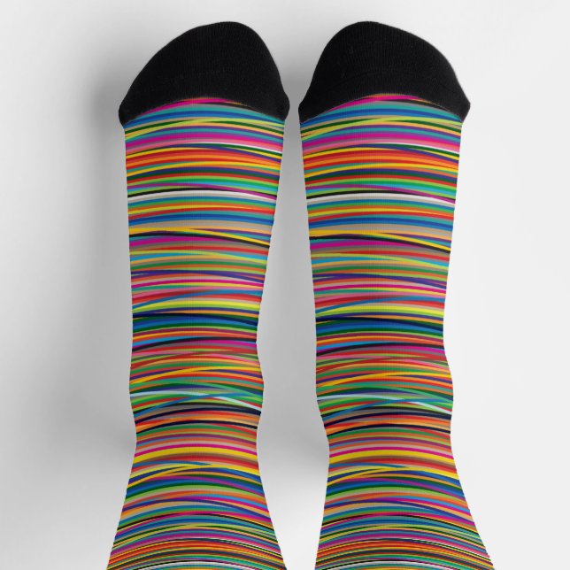 Colourful abstract stripes design luggage socks (Top)