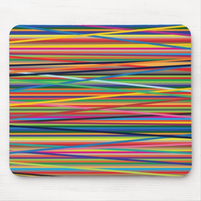 Colourful abstract stripes design mouse mat (Front)