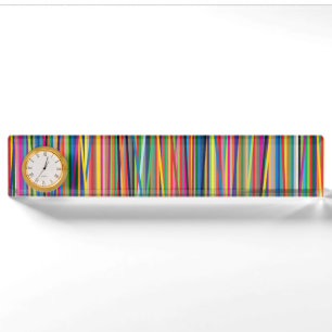 Colourful abstract stripes design nameplate