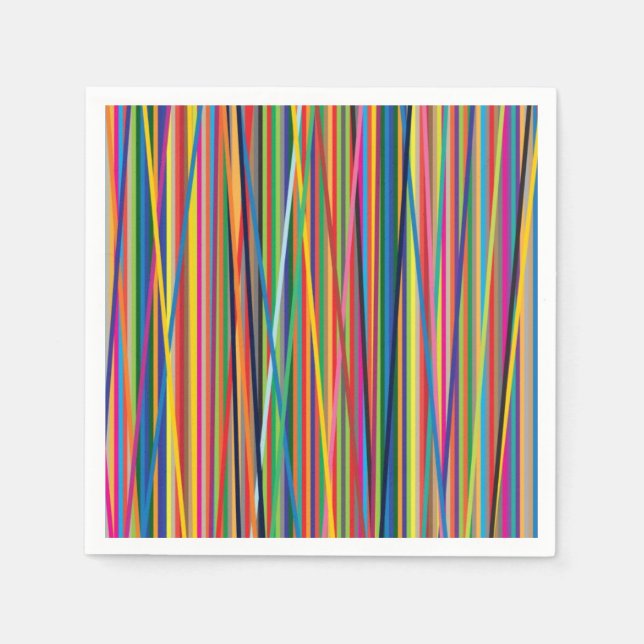 Colourful abstract stripes design napkin (Front)