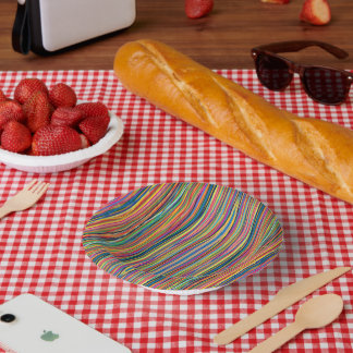 Colourful abstract stripes design paper plate