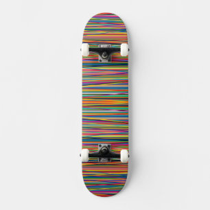 Colourful abstract stripes design skateboard