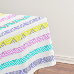Colourful abstract stripes design tablecloth
