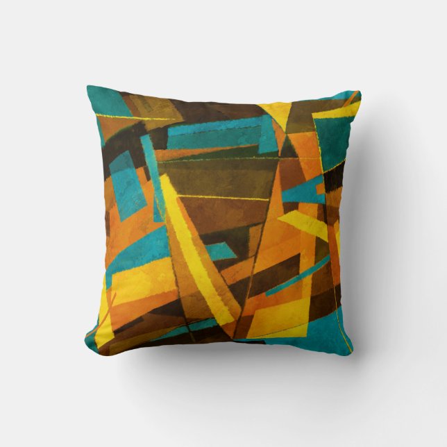 Colourful Abstract Stripes: Paint Texture Cushion (Front)