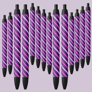 Colourful Abstract Stripes Pattern          Black Ink Pen