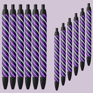 Colourful Abstract Stripes Pattern          Black Ink Pen