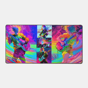 Colourful Abstract Stylised Pop Art Anime Rockstar Desk Mat