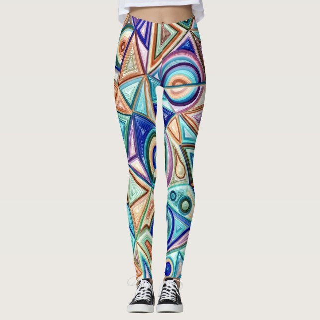 Colourful abstract stylish "Ratti_Creative_Arts" Leggings (Front)